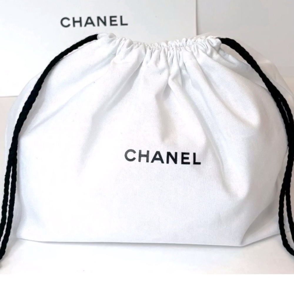 Chanel White Cotton Storage Dust Bag Pouch